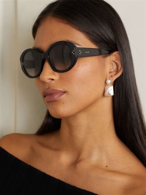 celine chunky frame sunglasses|Celine round dresses.